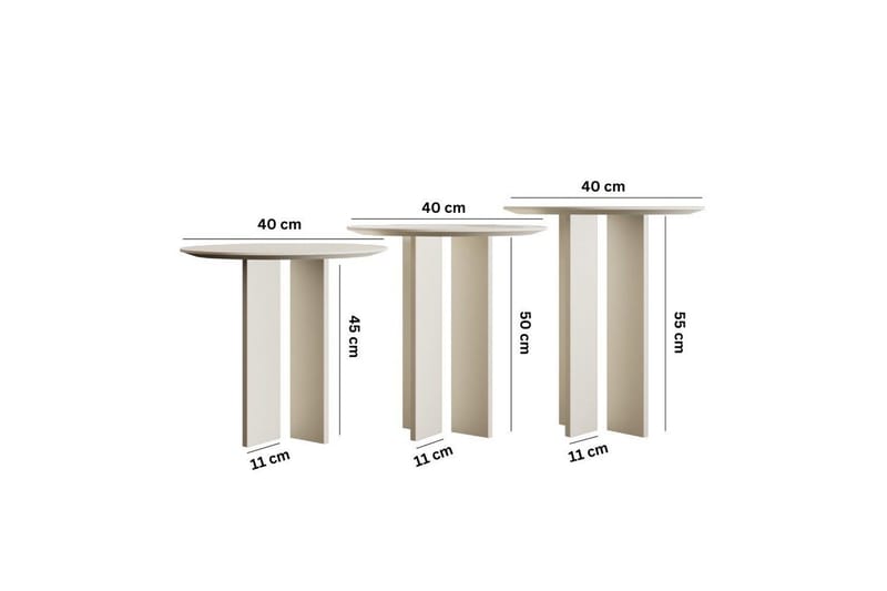 Soffbordssats Glenure Grädde - Grädde - Möbler - Bord & matgrupper - Soffbord