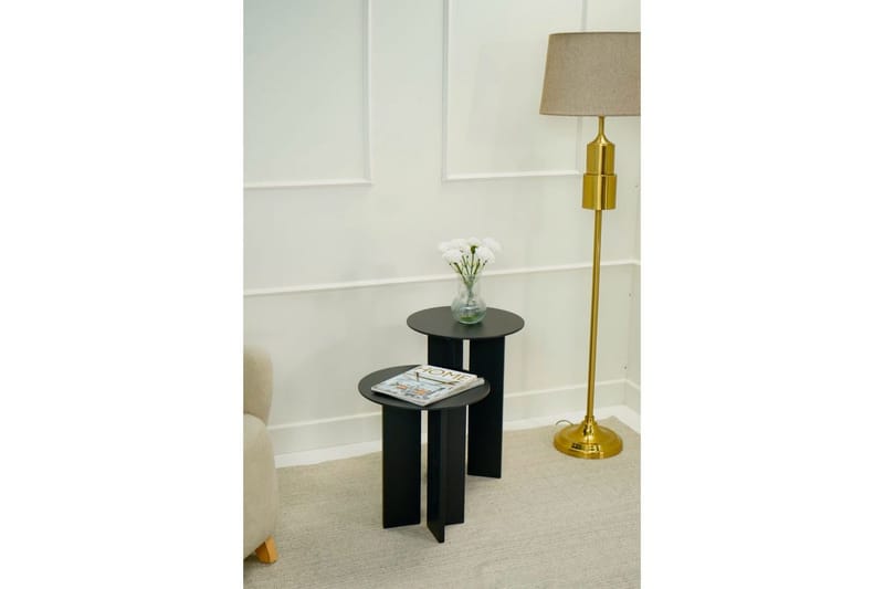 Soffbordssats Glenure Svart - Svart - Möbler - Bord & matgrupper - Soffbord