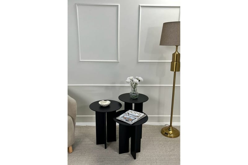 Soffbordssats Glenure Svart - Svart - Möbler - Bord & matgrupper - Soffbord