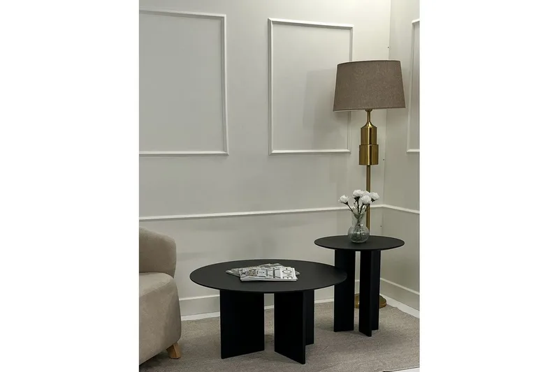 Soffbordssats Glenure Svart - Svart - Möbler - Bord & matgrupper - Soffbord