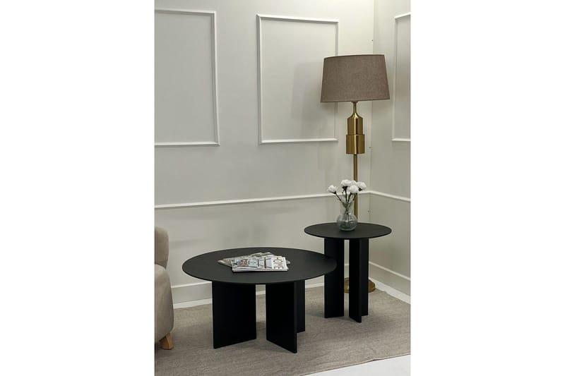 Soffbordssats Glenure Svart - Svart - Möbler - Bord & matgrupper - Soffbord