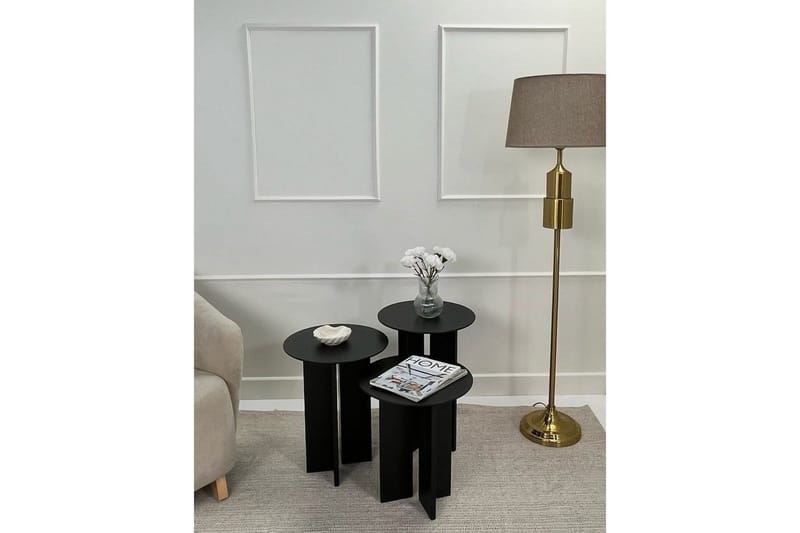 Soffbordssats Glenure Svart - Svart - Möbler - Bord & matgrupper - Soffbord