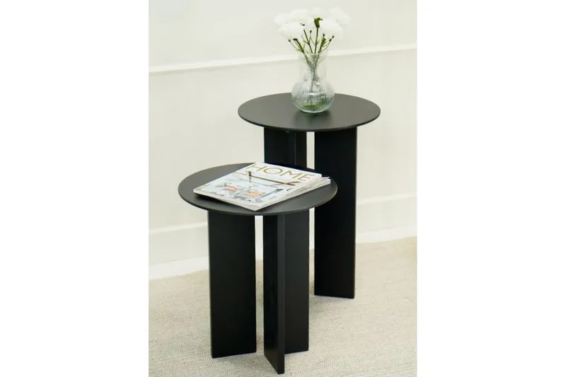 Soffbordssats Glenure Svart - Svart - Möbler - Bord & matgrupper - Soffbord