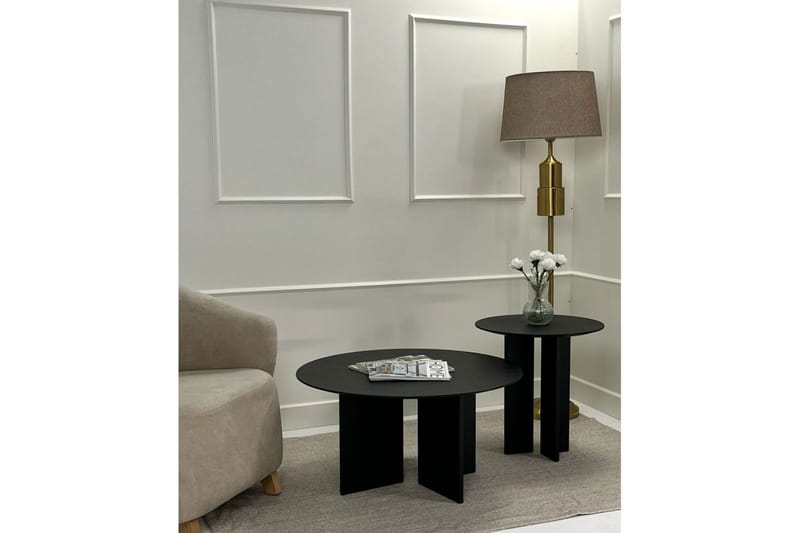 Soffbordssats Glenure Svart - Svart - Möbler - Bord & matgrupper - Soffbord