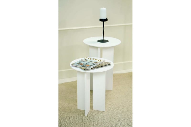 Soffbordssats Glenure Vit - Vit - Möbler - Bord & matgrupper - Soffbord
