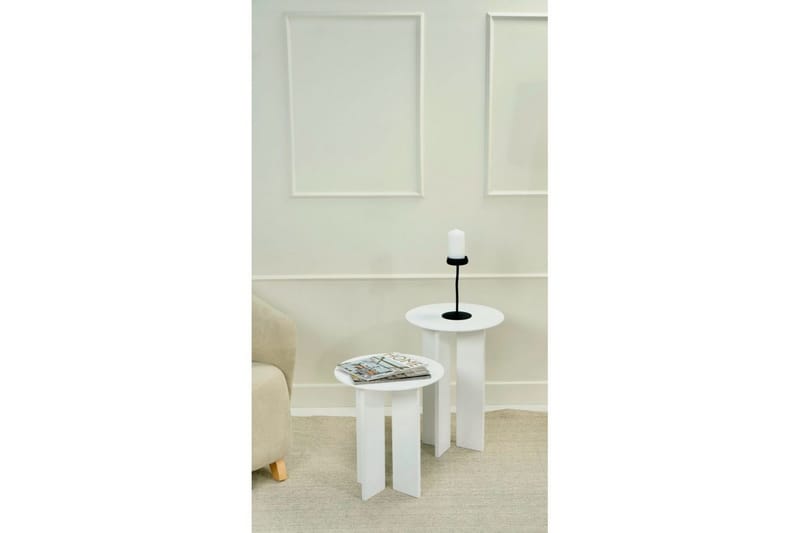Soffbordssats Glenure Vit - Vit - Möbler - Bord & matgrupper - Soffbord