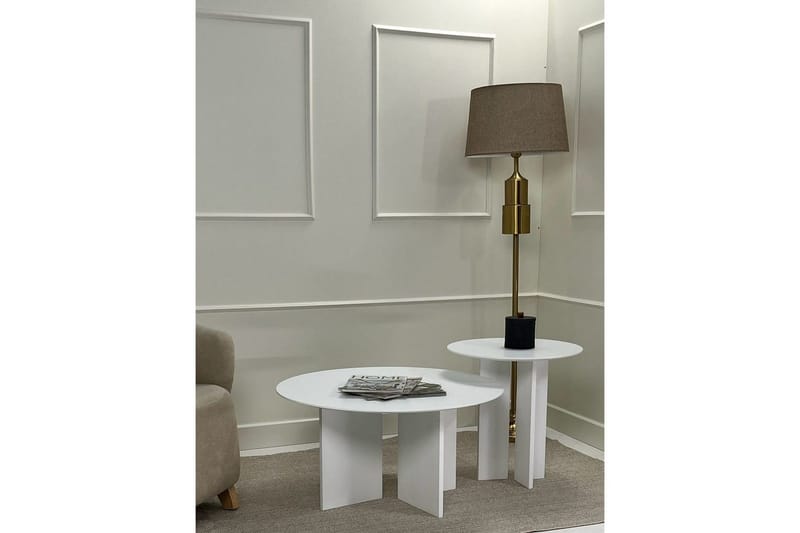 Soffbordssats Glenure Vit - Vit - Möbler - Bord & matgrupper - Soffbord