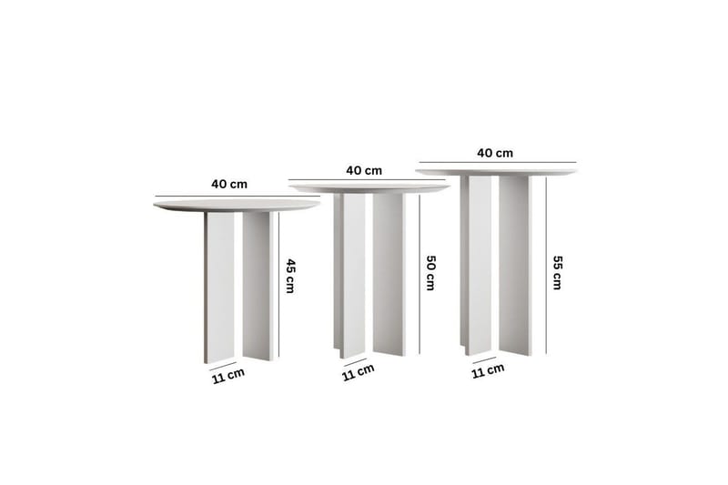 Soffbordssats Glenure Vit - Vit - Möbler - Bord & matgrupper - Soffbord