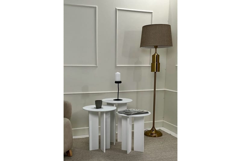 Soffbordssats Glenure Vit - Vit - Möbler - Bord & matgrupper - Soffbord