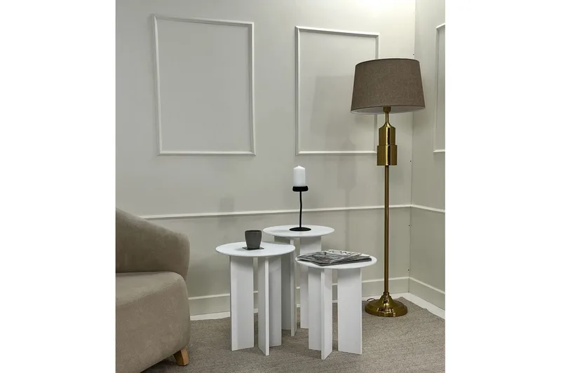 Soffbordssats Glenure Vit - Vit - Möbler - Bord & matgrupper - Soffbord