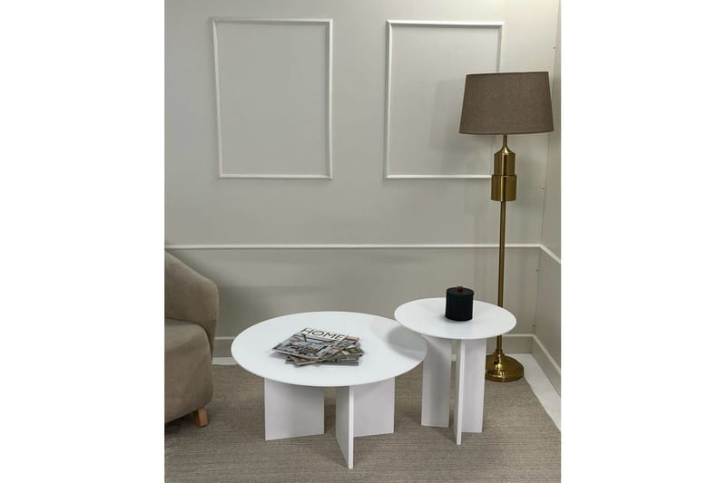 Soffbordssats Glenure Vit - Vit - Möbler - Bord & matgrupper - Soffbord