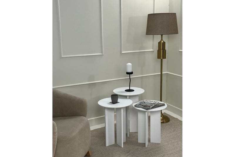 Soffbordssats Glenure Vit - Vit - Möbler - Bord & matgrupper - Soffbord