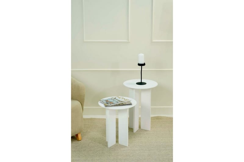 Soffbordssats Glenure Vit - Vit - Möbler - Bord & matgrupper - Soffbord