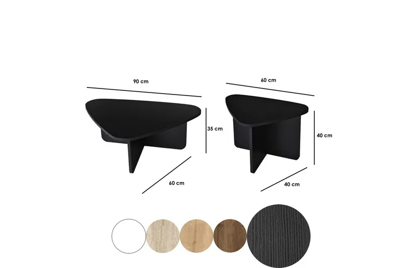 Soffbordssats Jewa Set Svart - Svart - Möbler - Bord & matgrupper - Soffbord