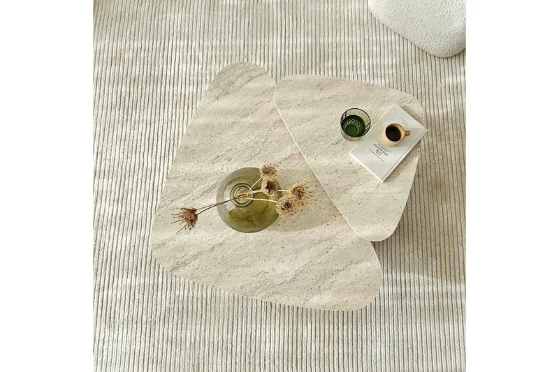 Soffbordssats Jewa Set Travertin - Travertin - Möbler - Bord & matgrupper - Soffbord