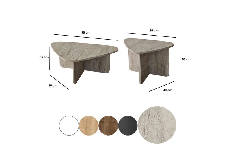 Soffbordssats Jewa Set Travertin - Travertin - Möbler - Bord & matgrupper - Soffbord