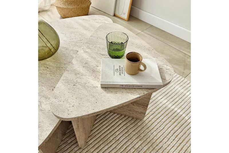 Soffbordssats Jewa Set Travertin - Travertin - M öbler - Bord & matgrupper - Soffbord