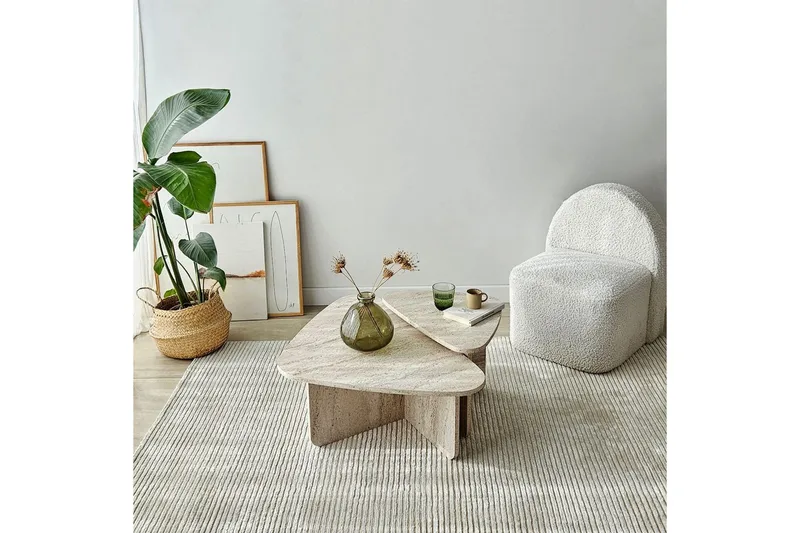 Soffbordssats Jewa Set Travertin - Travertin - Möbler - Bord & matgrupper - Soffbord