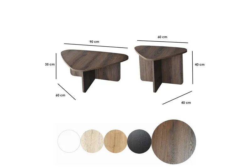 Soffbordssats Jewa Set Valnöt - Valnöt - Möbler - Bord & matgrupper - Soffbord