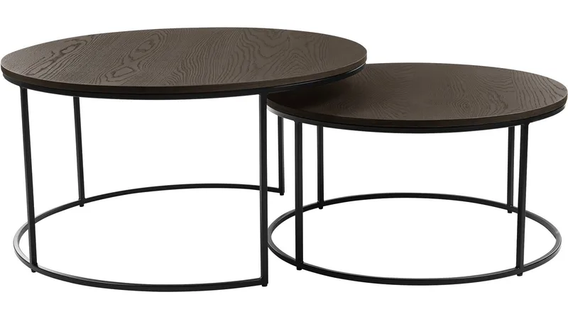 Soffbordsset Dover Ø85 cm Omonterad - Brun - Möbler - Bord & matgrupper - Soffbord