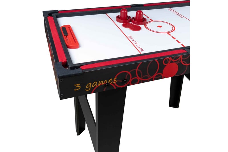 3-i-1 Spelbord - Svart|Röd - Airhockey bord