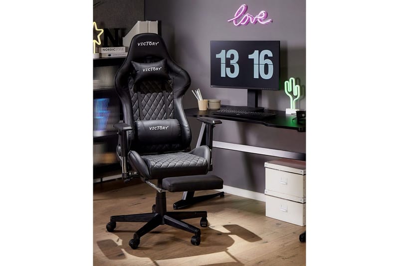 Gamingstol Victory Svart/Vit - Svart/Vit - Möbler - Bord & matgrupper - Spelbord - Pokerbord