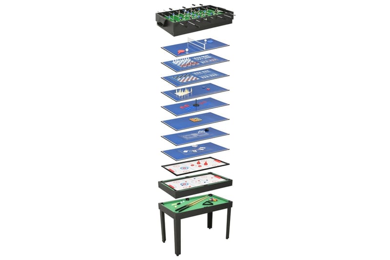 Multi-spelbord 15-i-1 121x61x82 cm svart - Svart - Multi spelbord & kombibord