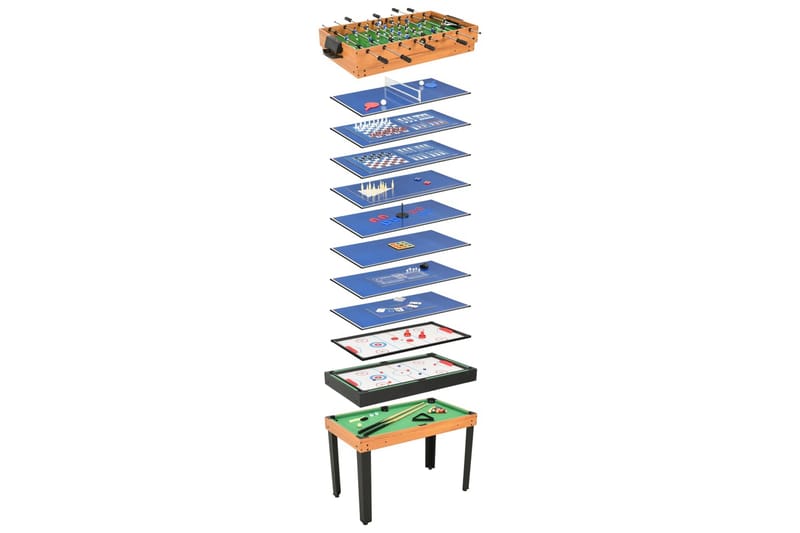 Multi-spelbord 15-i-1 121x61x82 cm lönn - Brun - Multi spelbord & kombibord