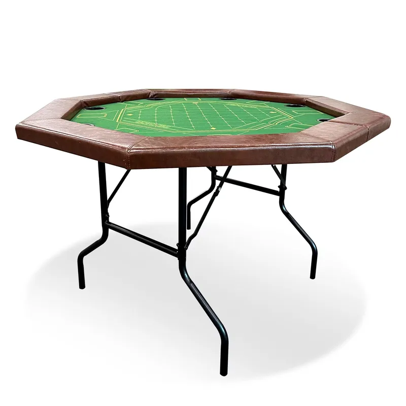 Vikbart Pokerbord | 8 Spelare | Kasinokvalitet, Dryckeshållare, Kuddad Räls, undefined