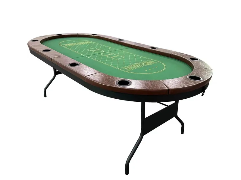 Vikbart Pokerbord | 10 Spelare | Kasinokvalitet, Dryckeshållare, Kuddad Räls, undefined