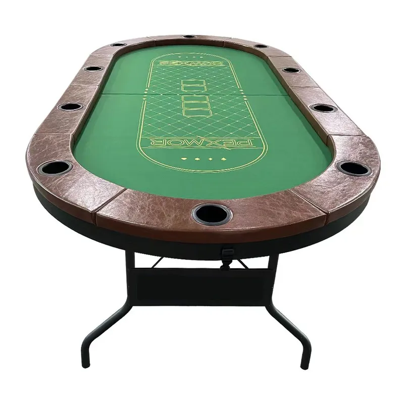 Vikbart Pokerbord | 10 Spelare | Kasinokvalitet, Dryckeshållare, Kuddad Räls - Möbler - Bord & matgrupper - Spelbord - Pokerbord