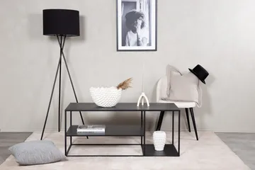 Staal 50 cm Rektangulärt Soffbord med Hyllor i Metall - Svart - Möbler - Bord & matgrupper - Soffbord