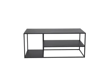 Staal 50 cm Rektangulärt Soffbord med Hyllor i Metall - Svart - Möbler - Bord & matgrupper - Soffbord