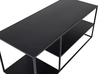 Staal 50 cm Rektangulärt Soffbord med Hyllor i Metall - Svart - Möbler - Bord & matgrupper - Soffbord