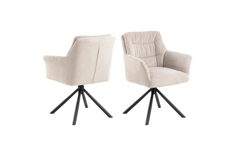 Stabby Matgrupp Rund 110 cm + 4 st Matstolar - Svart/Vit/Beige - Möbler - Bord & matgrupper - Matgrupper