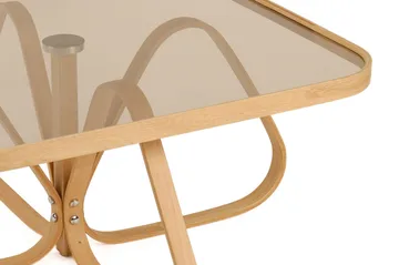Stedum Kvadratiskt Soffbord 90 cm i med Träunderrede - Brunt Rökglas - Möbler - Bord & matgrupper - Soffbord