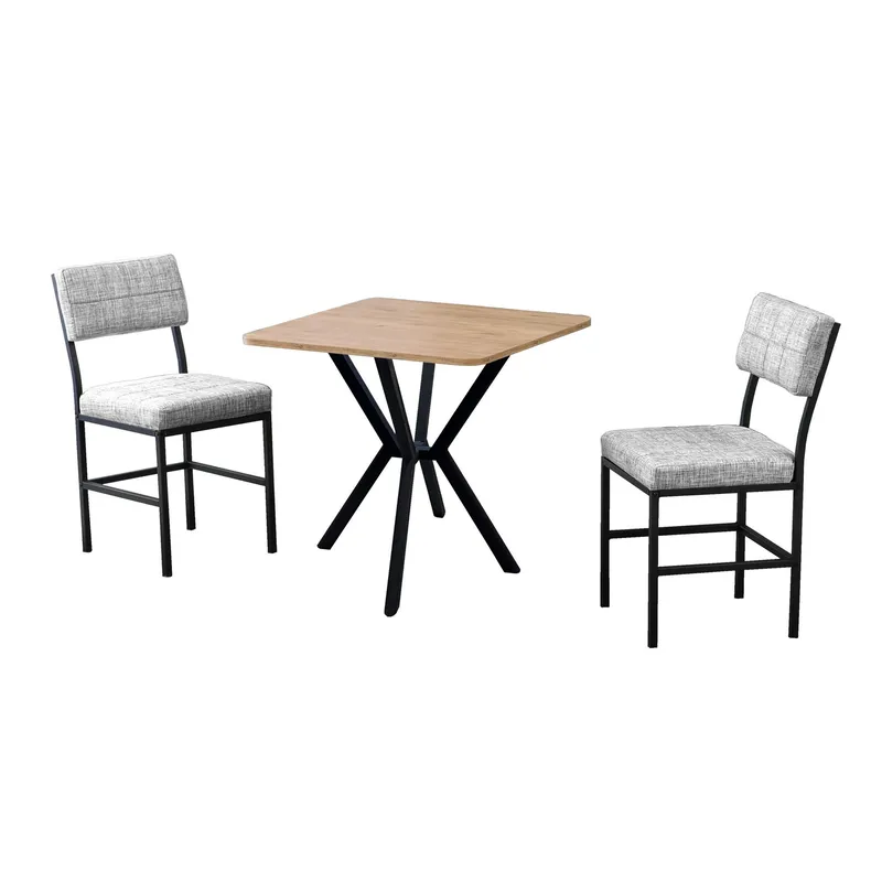 Stedum Matgrupp Bord 70 cm + 2 Stolar, Grå Valnöt