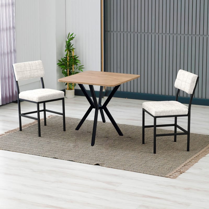 Stedum Matgrupp Bord 70 cm + 2 Stolar - Kräm Valnöt - Möbler - Bord & matgrupper - Matgrupper