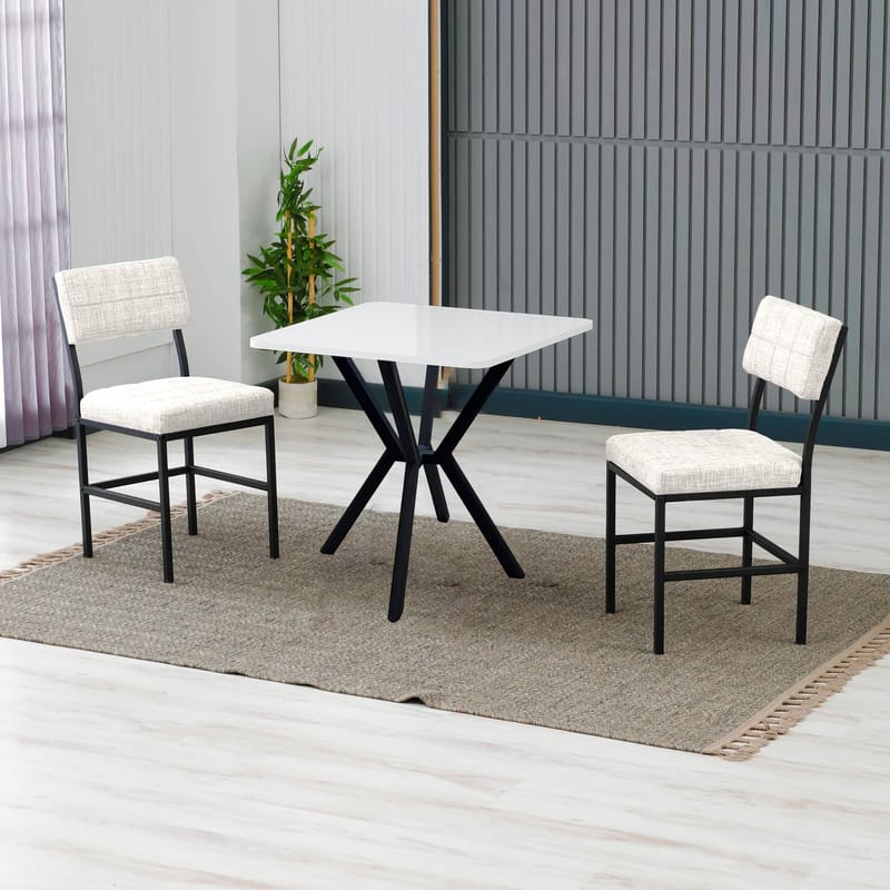 Stedum Matgrupp Bord 70 cm + 2 Stolar - Kräm Vit - Möbler - Bord & matgrupper - Matgrupper