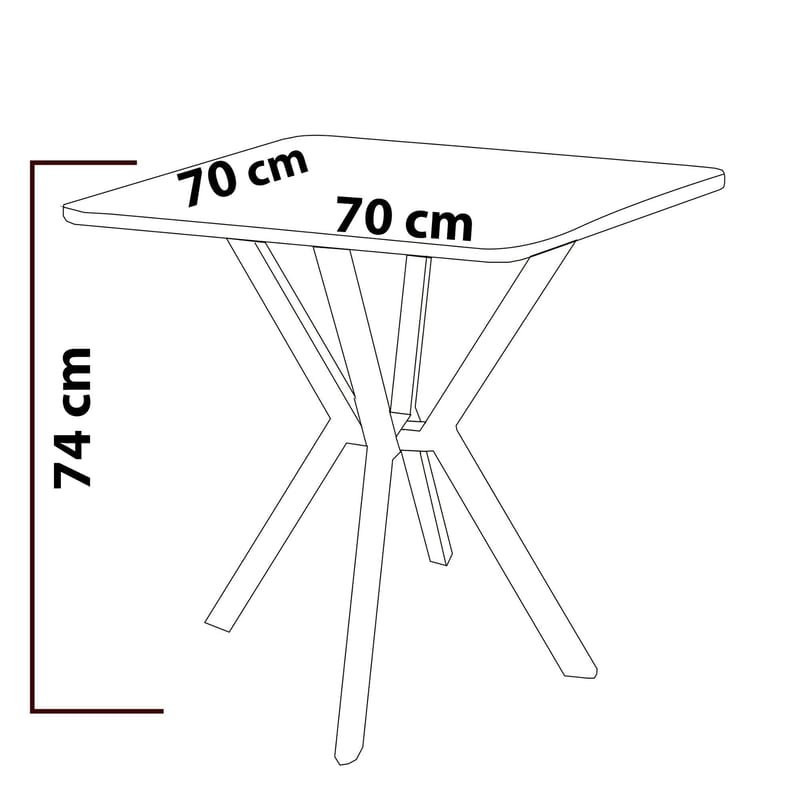 Stedum Matgrupp Bord 70 cm + 2 Stolar - Brun Och Valnöt - Möbler - Bord & matgrupper - Matgrupper
