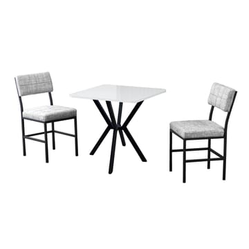Stedum Matgrupp Bord 70 cm + 2 Stolar - Grå Och Vit - Möbler - Bord & matgrupper - Matgrupper