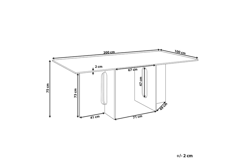 Stettler Matbord 100x200 cm - Ljusbrun - Möbler - Bord & matgrupper - Matbord & köksbord