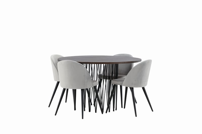 Stonaro Matgrupp  120 cm Rund med 4 Sedavi stolar - Grå - Möbler - Bord & matgrupper - Matgrupper