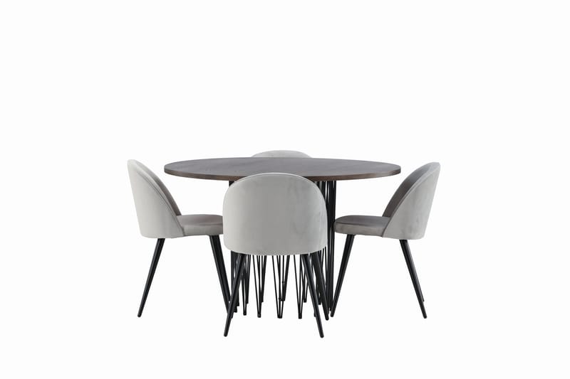 Stonaro Matgrupp  120 cm Rund med 4 Sedavi stolar - Grå - Möbler - Bord & matgrupper - Matgrupper