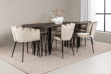 Stonaro Matgrupp  220 cm Oval med 2 Limhamn stolar - Beige - Möbler - Bord & matgrupper - Matgrupper