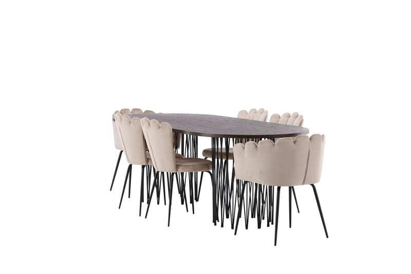 Stonaro Matgrupp  220 cm Oval med 2 Limhamn stolar - Beige - Möbler - Bord & matgrupper - Matgrupper