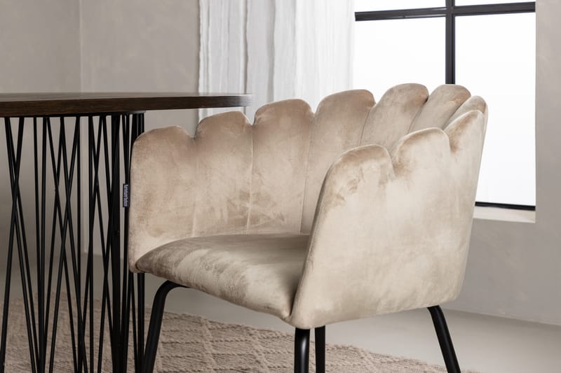 Stonaro Matgrupp  220 cm Oval med 4 Limhamn stolar - Beige - Möbler - Bord & matgrupper - Matgrupper