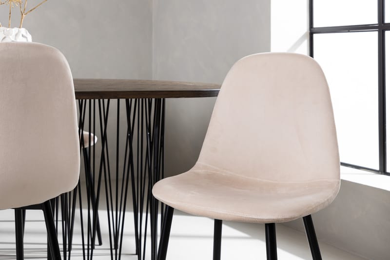 Stonaro Matgrupp  220 cm Oval med 6 Bennie stolar - Beige - Möbler - Bord & matgrupper - Matgrupper