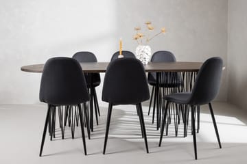 Stonaro Matgrupp  220 cm Oval med 6 Bennie stolar - Svart - Möbler - Bord & matgrupper - Matgrupper