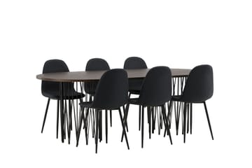 Stonaro Matgrupp  220 cm Oval med 6 Bennie stolar - Svart - Möbler - Bord & matgrupper - Matgrupper